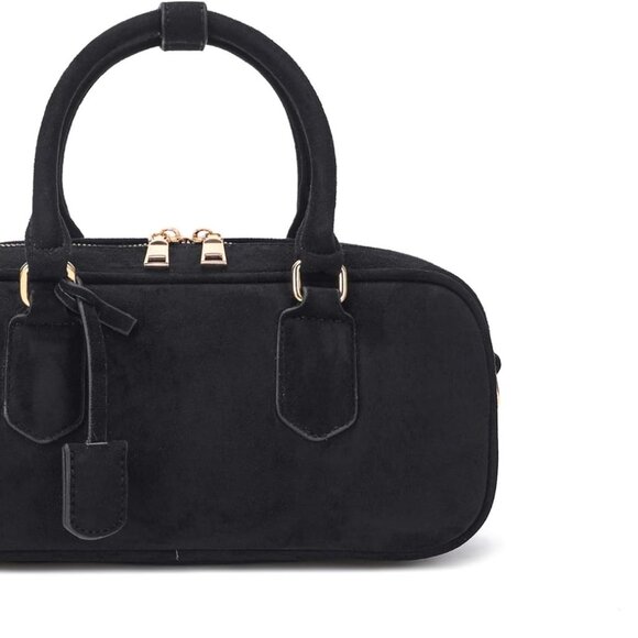 Luxury Faux Suede Shoulder Bag with Zipper Pockets - Perfect for Daily Use - Picture 9 of 9